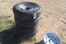 235/80R16 TIRES AND RIMS 4 COUNT