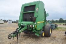 JD 468 MEGAWIDE PLUS NET WRAP ROUND BALER W/ MONITOR AND SHAFT