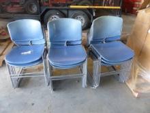 30 STACKABLE BLUE CHAIRS