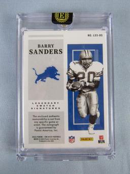 2022 Panini Encased #LSS-BS Barry Sanders 3 Color Jersey Auto #11/20 (On Card Auto)