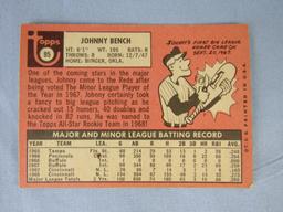 1969 Topps #95 Johnny Bench Rookie Trophy/ 2nd Year Card