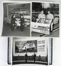 Lot (3) Original 8x10 Black & White Dodge Related Photos