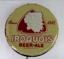 Scarce 1954 Iroquois Beer Lighted "Drum" Sign 18"