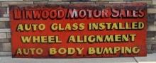 Antique Linwood Motor Saled Huge 7ft. Metal Sign (Linwood, Michigan)