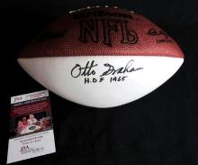 Otto Graham Signed Wilson NFL Football JSA COA "HOF 1965" Inscription