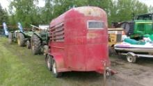 5' X 8 1/2' TANDEM AXLE HORSE TRAILER, bumper hitch, lights work and good tires