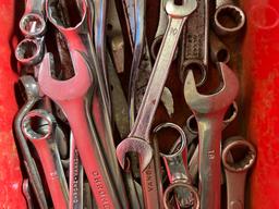 Metal Tool Box w/SAE & Metric Wrenches