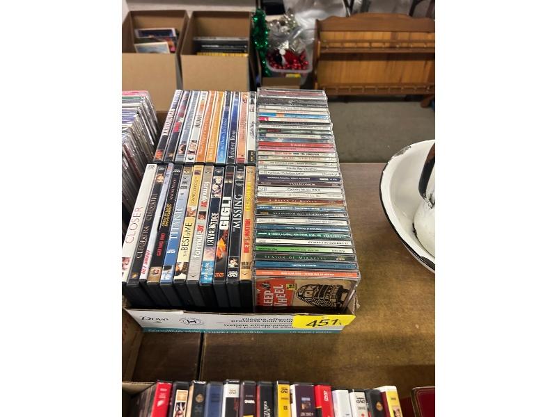 Box of DVDs & CDs