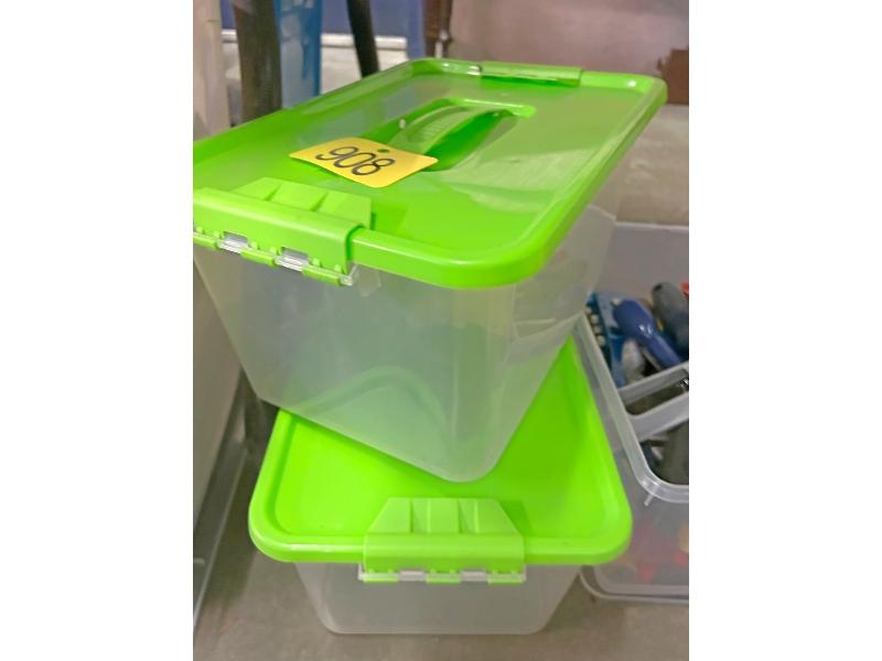 2 Totes With Lids, Plus Tote of Tools