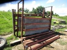 Cattle Chute with Head Gate Plus Steel Shelving Panels