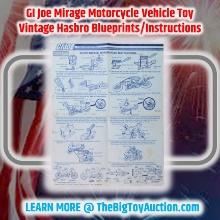 GI Joe Mirage Motorcycle Vehicle Toy Vintage Hasbro Blueprints/Instructions