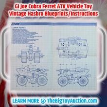 GI Joe Cobra Ferret ATV Vehicle Toy Vintage Hasbro Blueprints/Instructions