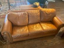 Leather sofa. 29"T x 78"W x 38"D