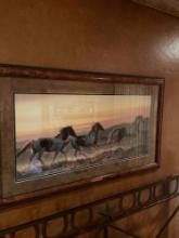 "Early Morning Ride" by Nancy Glacier 30/1200 framed art. 26" x 42"