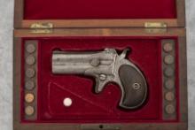 Antique Cased O/U Remington Derringer, period engraved, .41 caliber, SN 6 shows under the barrel. NO