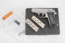 Boxed Walther, Model PPK/S, 9 mm KURZ/ .380 ACP caliber, SN S152731, stainless, 3 1/2" barrel, like
