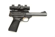 Browning Buck Mark Semi-Auto Pistol, .22 LR caliber, SN 655NT19443, blue finish, 5 1/2" barrel, gold