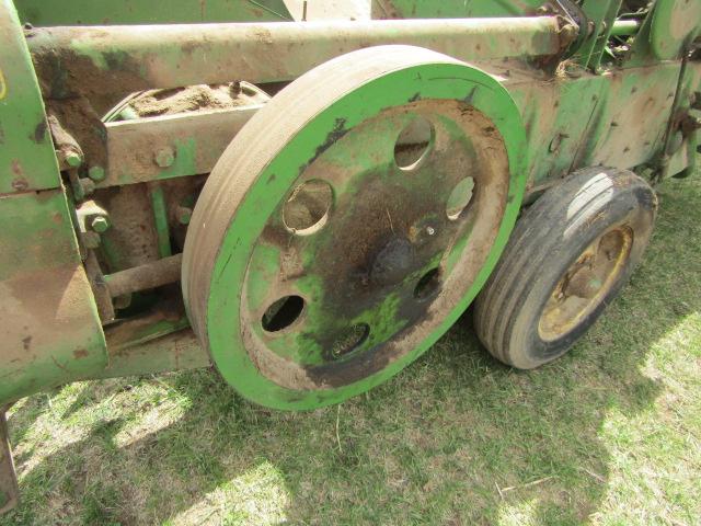 150. JOHN DEERE MODEL 24T SQUARE BALER WITH CHUTE, EJECTOR SHAFT