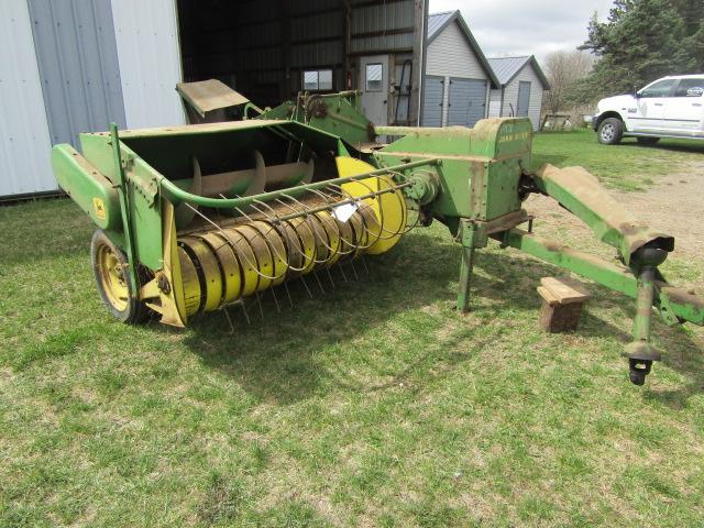 150. JOHN DEERE MODEL 24T SQUARE BALER WITH CHUTE, EJECTOR SHAFT