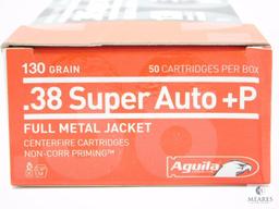 50 Rounds Aguila .38 Super Auto +P 130 Grain FMJ