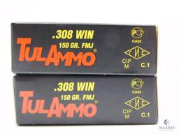 40 rounds TulAmmo .308 WIN 150 Grain FMJ Steel Case