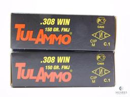 40 rounds TulAmmo .308 WIN 150 Grain FMJ Steel Case