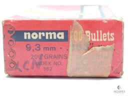 100 Norma 9.3mm/.365" Diameter 200 Grain Soft Point Copper Jacket Bullets