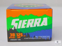20 Rounds Sierra .38 Special Self Defense Ammunition - 125-grain Hollow Point