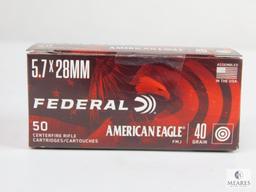 50 Rounds Federal American Eagle 5.7x28 Ammunition - 40-grain FMJ