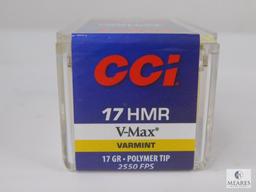 50 Rounds CCI 17 HMR Ammunition - 17-grain VMAX