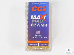 50 Rounds CCI Maxi-Mag .22 Magnum Ammo. 40 Grain TMJ
