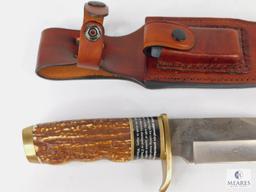 New Schrade Uncle Henry 5 1/2" Fixed Blade Hunter with Leather Sheath