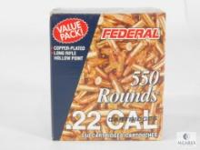 550 Rounds Federal .22 Long Rifle, High Velocity, 36 Grain