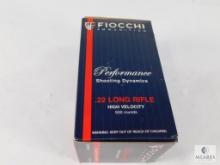 500 Rounds Fiocchi Ammunition .22 Long Rifle High Velocity 40 Grain CPSP