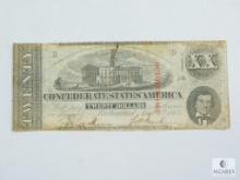 Apr 6, 1863 $20.00 Confederate Note, Crisp XF