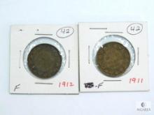 1911 & 1912 Canada Large Cents