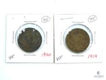 1919 & 1920 Canada Large Cents