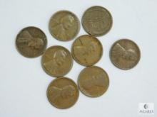 Lot of Eight Lincoln Cents - 1911, 1913, 1919, 1928-D (2), 1929 D&S, 1932