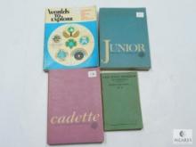 Four Girl Scouts Books - 1938 Ranks and Badges, 1963 Cadette Girl Scouts Handbook, 1963 Junior Girl