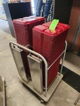 Cart of Divided School Cafeteria Trays