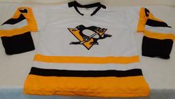 Autographed Signed White Pittsburgh Penguins NHL Hockey Jersey Evgeni Malkin Custom XL Holo COA