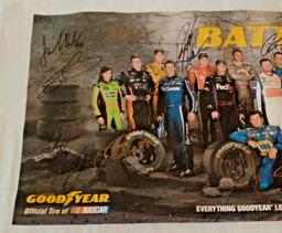 2013 NASCAR Goodyear 11x34 Poster Sign-ed 30x Auto Gordon Petty Johnson Stars HOFers