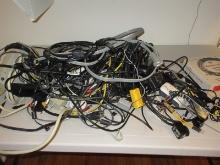 Lot Misc. Electronic Cables, Surge Protector Multi Outlets, Adapter, Power Cords Etc.