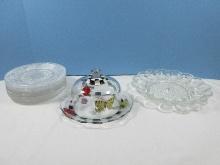 Lot Indiana Pressed Glass 11" Round Egg and Relish Tray Holds 15 Eggs Circa 1975-2002