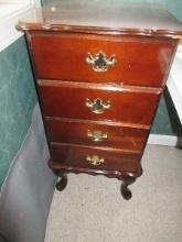Queen Anne Style Cherry Finish Lift Top File Cabinet w/Base Drawer