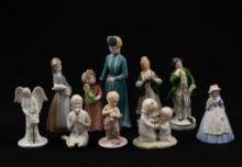 9 Figurines incl Lladro and Lefton