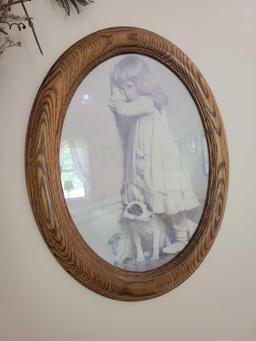 Vintage Wooden Oval Picture Frame $1 STS