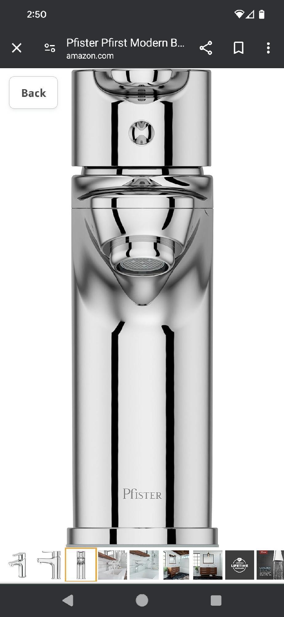 Pfister Pfirst Modern Single Hole Single-Handle Bathroom Faucet in Polished Chrome, Model