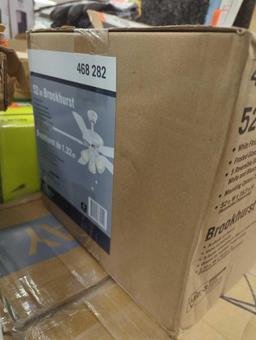 Brookhurst 52 in. LED Indoor White Ceiling Fan with Light Kit, Appears to be New in Factory Sealed