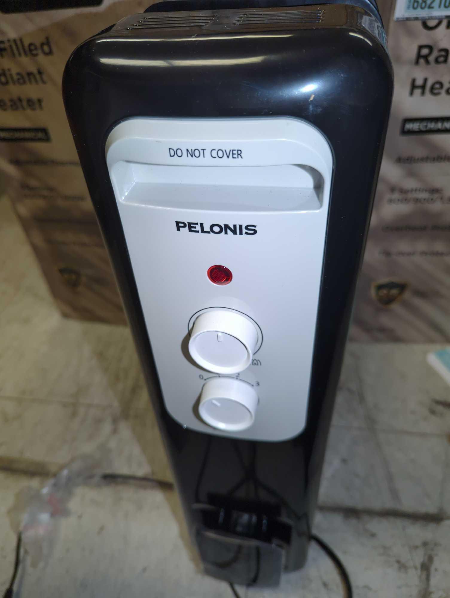 Pelonis 1,500-Watt Oil-Filled Radiant Electric Space Heater with Thermostat, Retail Price $55,